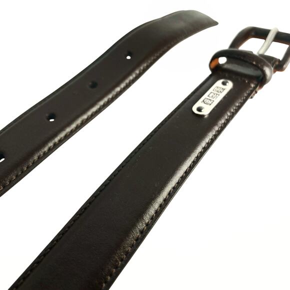 Ralph Lauren Dark Brown Leather Belt with Silver Buckle main image 8